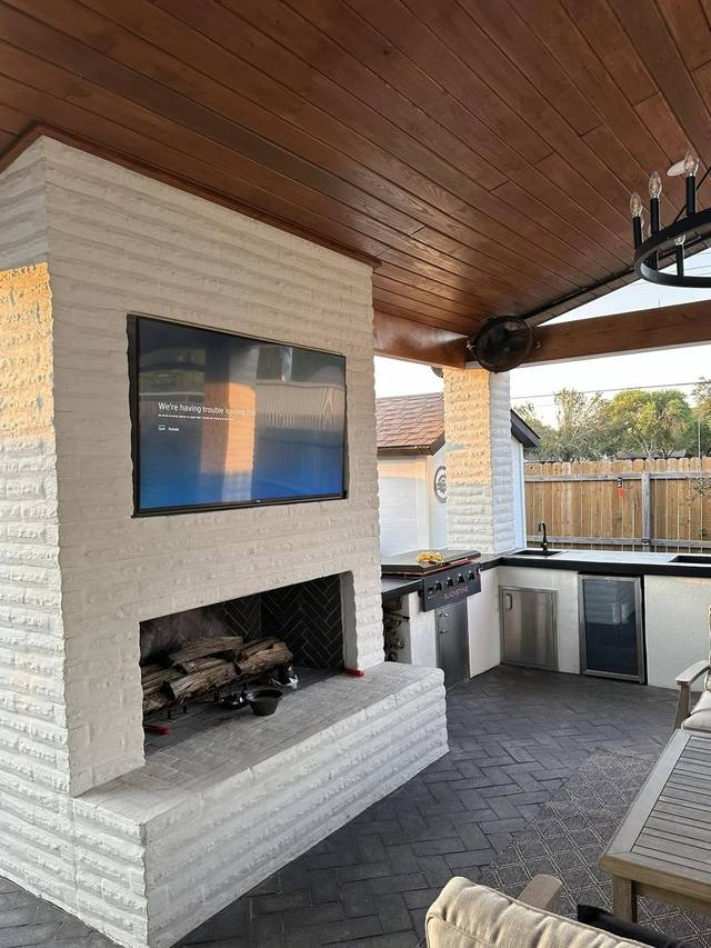 Outdoor kitchen and entertainment wiring — His Kingdom Electric, Waller TX