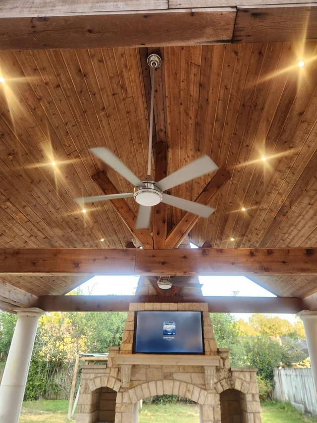 Outdoor living space electrical — His Kingdom Electric, Waller TX